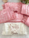 Willow Lace Hem Robe - Rose Pink and White