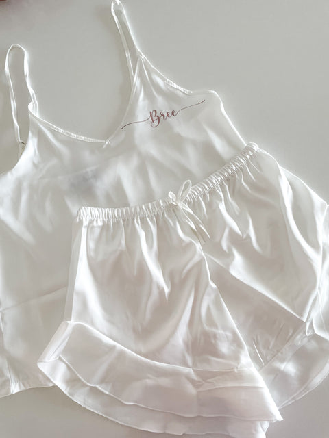 Isla Cami and Shorts Set - Blush Pink or White
