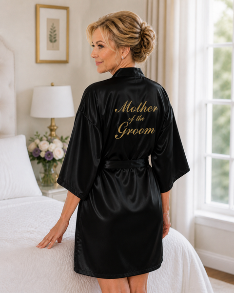 Molly Gold Glitter Robe - Mother of the Groom - Black