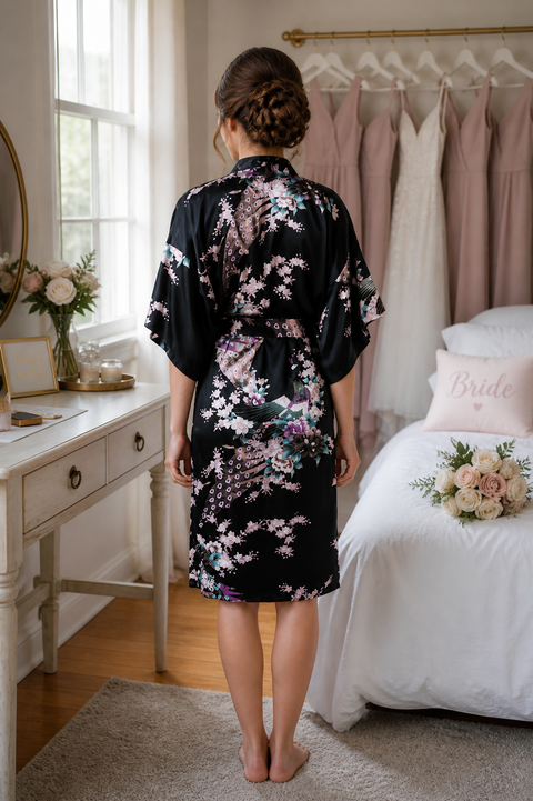 Keira Kimono Robe - Black