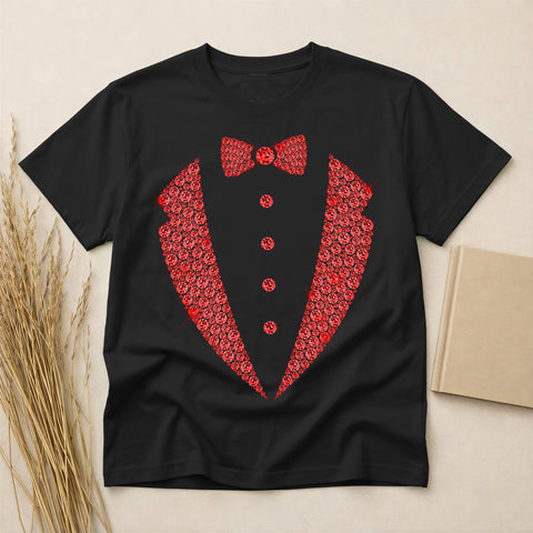 Black Tie Tuxedo Tshirt with Diamond Look