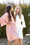 Penny Lace Trim Robe - Blush Pink and White