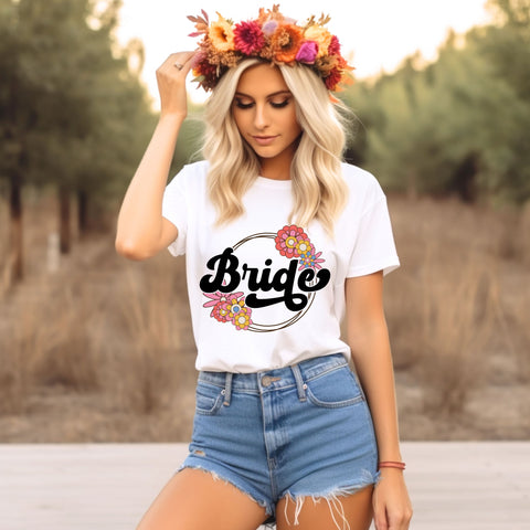 Printed Tshirt - Bride with Flowers