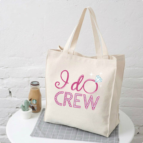 Personalised Large Tote Canvas Bag - I Do Crew