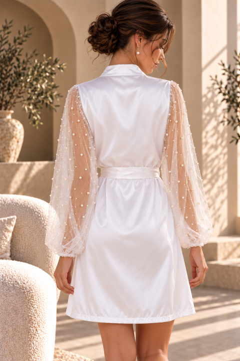 Eva Pearl Beaded Bridal Robe