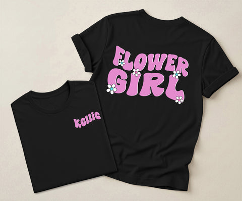 Flower Girl Tshirt - Front and Back