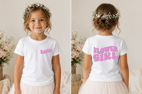 Flower Girl Tshirt - Front and Back