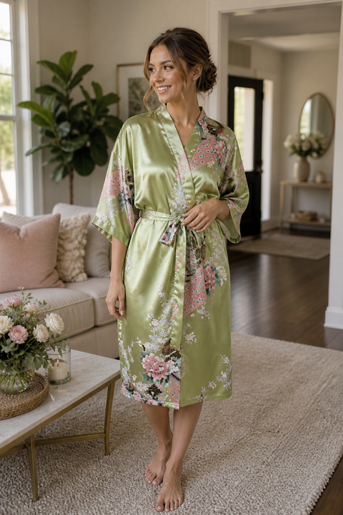 Keira Kimono Robe - Green