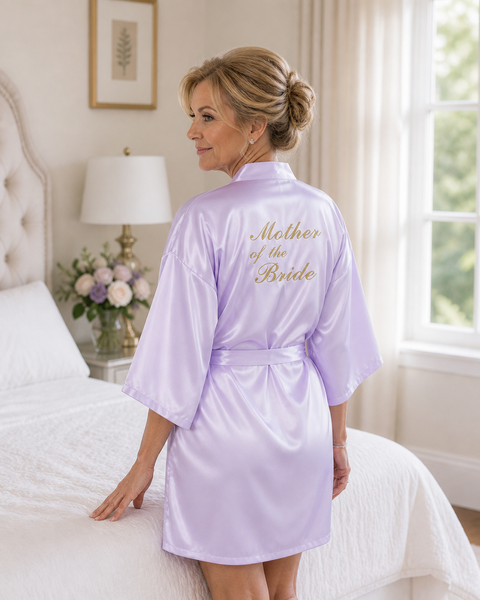 Molly Gold Glitter Robe - Mother of the Bride - Lilac