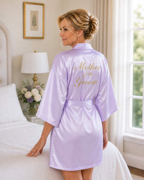 Molly Gold Glitter Robe - Mother of the Groom - Lilac