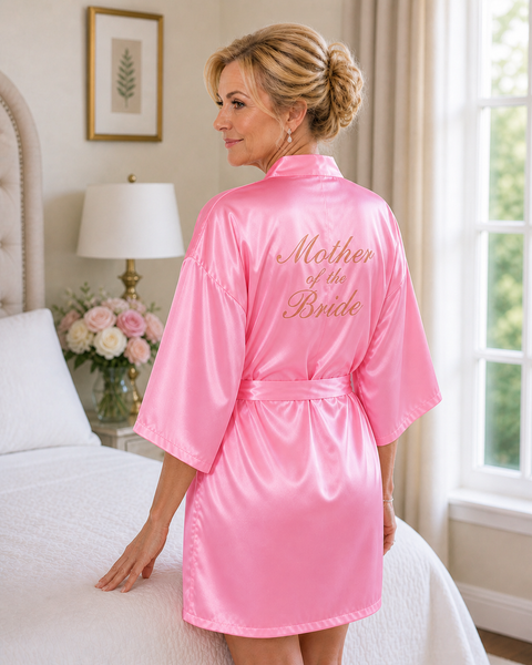 Molly Gold Glitter Robe - Mother of the Bride - Pink
