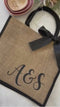 Personalised Jute Tote Bag - Natural with Black Panels