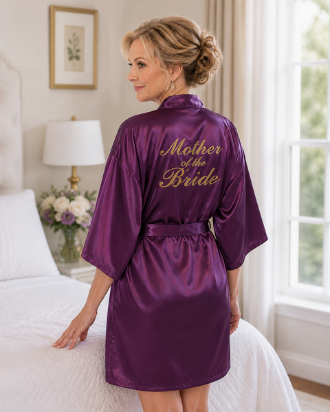 Molly Gold Glitter Robe - Mother of the Bride - Purple