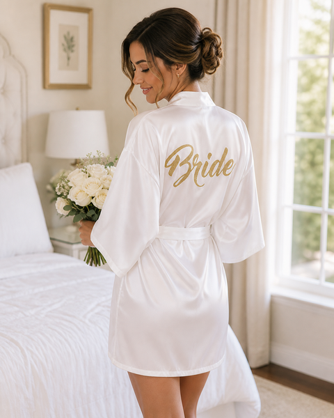 Molly Gold Glitter Robe - Bride