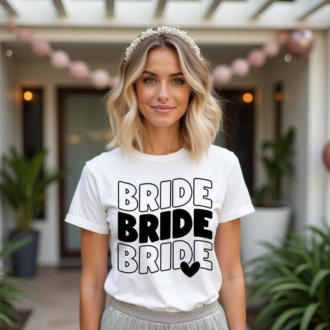 Bride with Heart Tshirt