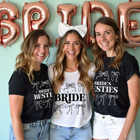 Bride and Bride's Bestie Tshirt - Matching Party Tees