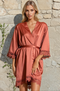 Willow Lace Hem Robe - Maple and White