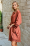 Willow Lace Hem Robe - Maple and White