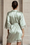 Willow Lace Hem Robe - Sage Green and White