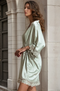 Willow Lace Hem Robe - Sage Green and White