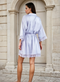 Willow Lace Hem Robe - Silvery Lilac and White