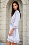 Willow Lace Hem Robe - Silvery Lilac and White