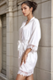 Willow Lace Hem Robe - White