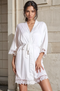 Willow Lace Hem Robe - White