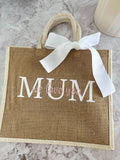 Personalised Jute Tote Bag - Natural with White Panels