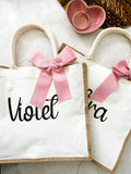 Personalised Jute Tote Bag - Canvas with Natural pannels