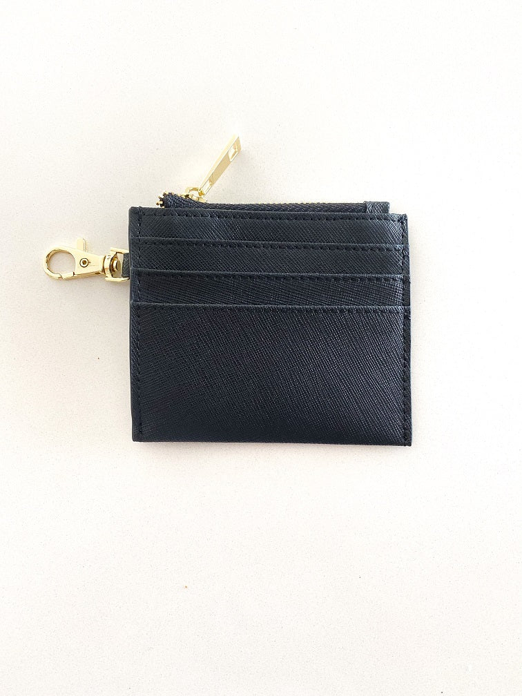 Card Holder With Zip in black