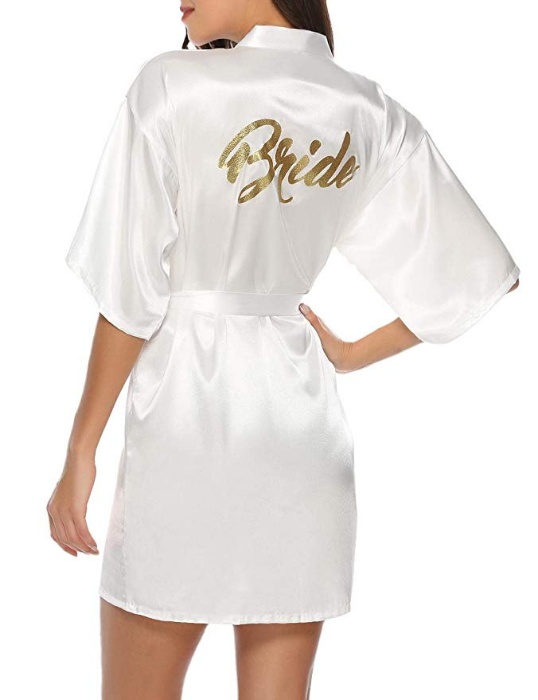 Molly Gold Glitter Robe - Bride – BareBride