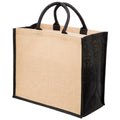 Personalised Jute Tote Bag - Natural with Black Panels
