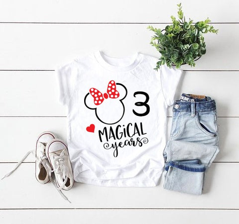 Printed Tee - Minnie Ears Birthday - Kids