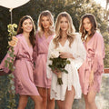 Penny Lace Trim Robe - Blush Pink and White
