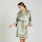 Willow Lace Hem Robe - Sage Green and White