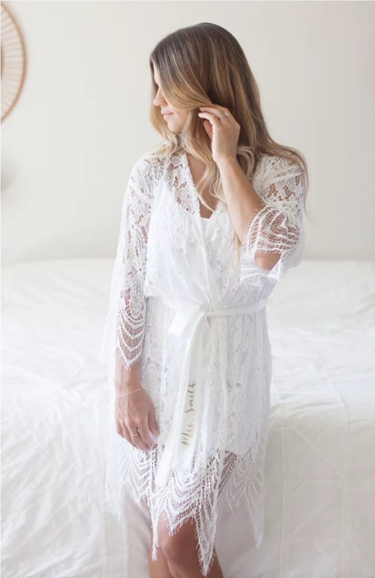 Short lace robe discount